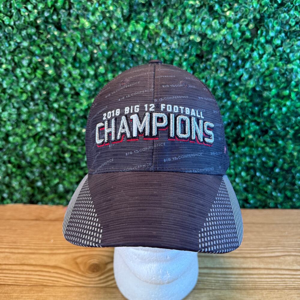2018 Big 12 Football Champions Oklahoma Sooners Adjustable Hat Black